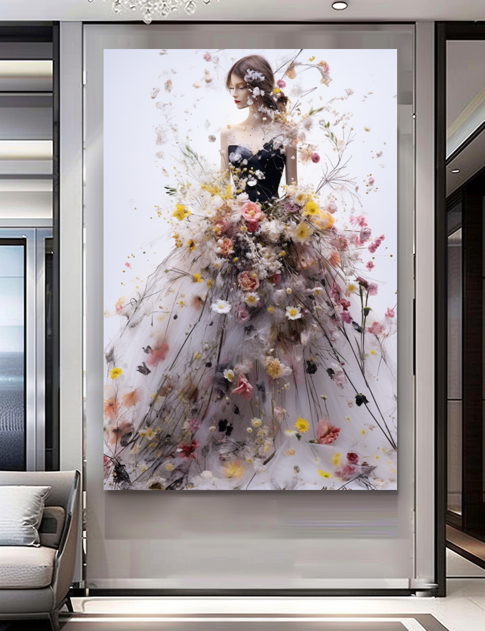 ПРЯМОУГОЛЬНЫЙ Grande toile imprimée étirée / Légendaire Marilyn Monroe en robe rouge / Impression d'art mural moderne