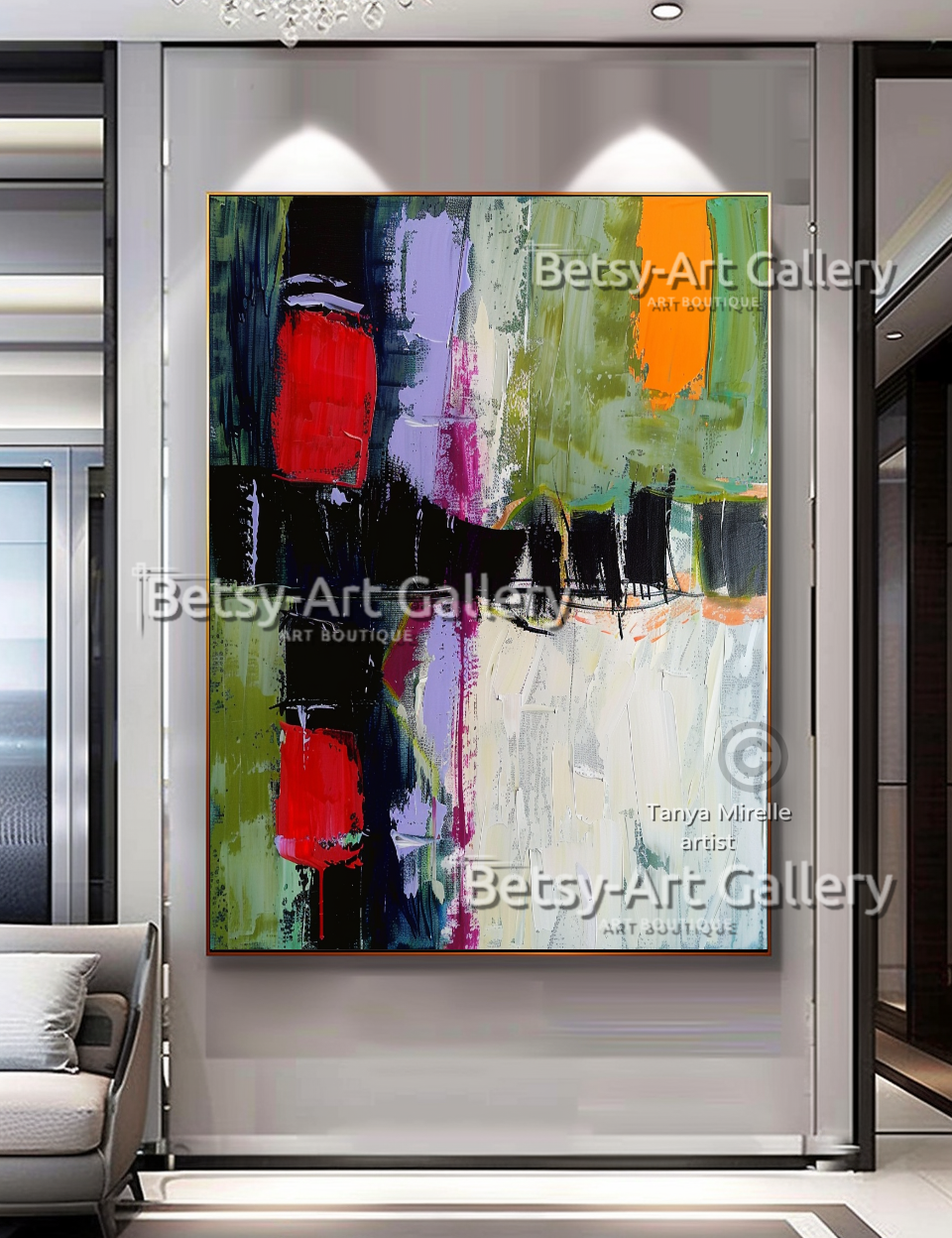 Colorful Modern Wall Art - Textured Impasto Painting #90