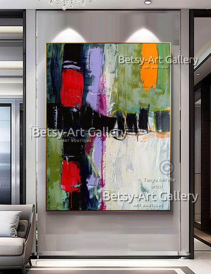 Colorful Modern Wall Art - Textured Impasto Painting #90