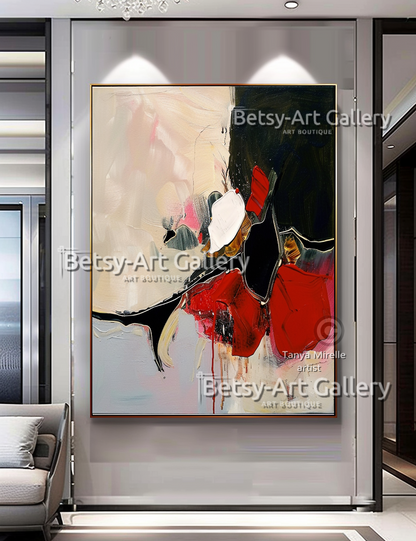 Bold Colors Modern Wall Art - Textured Impasto Painting #103