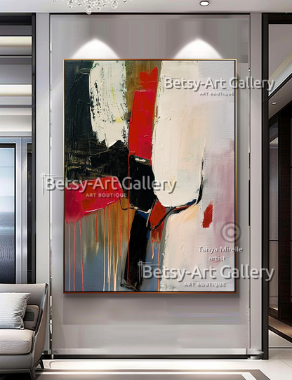Bold Colors Modern Wall Art - Textured Impasto Painting #103
