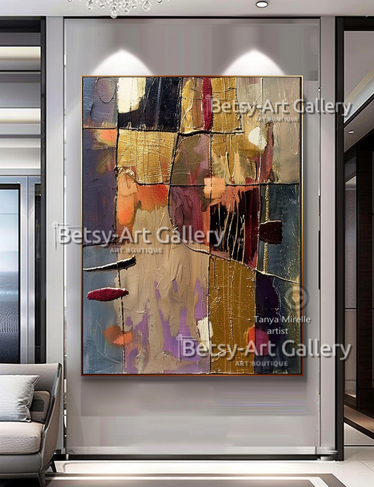Luxury Abstract Wall Art - Textured Modern Canvas Painting #106