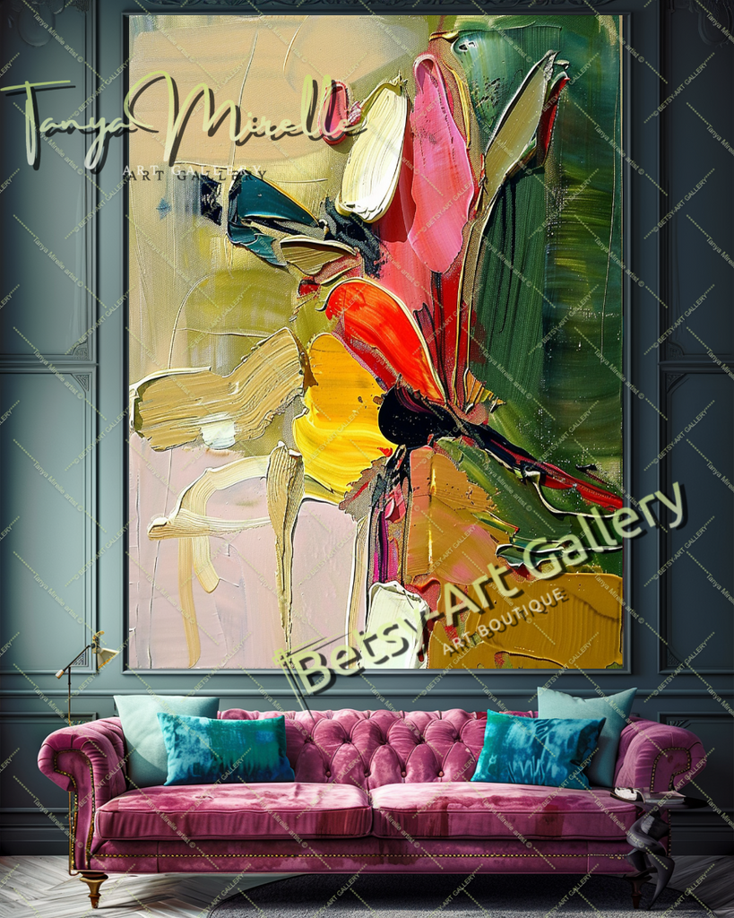 Luxury Abstract Oil Painting, Original Canvas Artwork #191 – Large – Oil on Canvas – {{ product.title }} canvas artwork by Tanya Mirelle – modern wall decor – original artwork for home, living room, office, or gallery – original artwork by BETSY-ART GALLERY