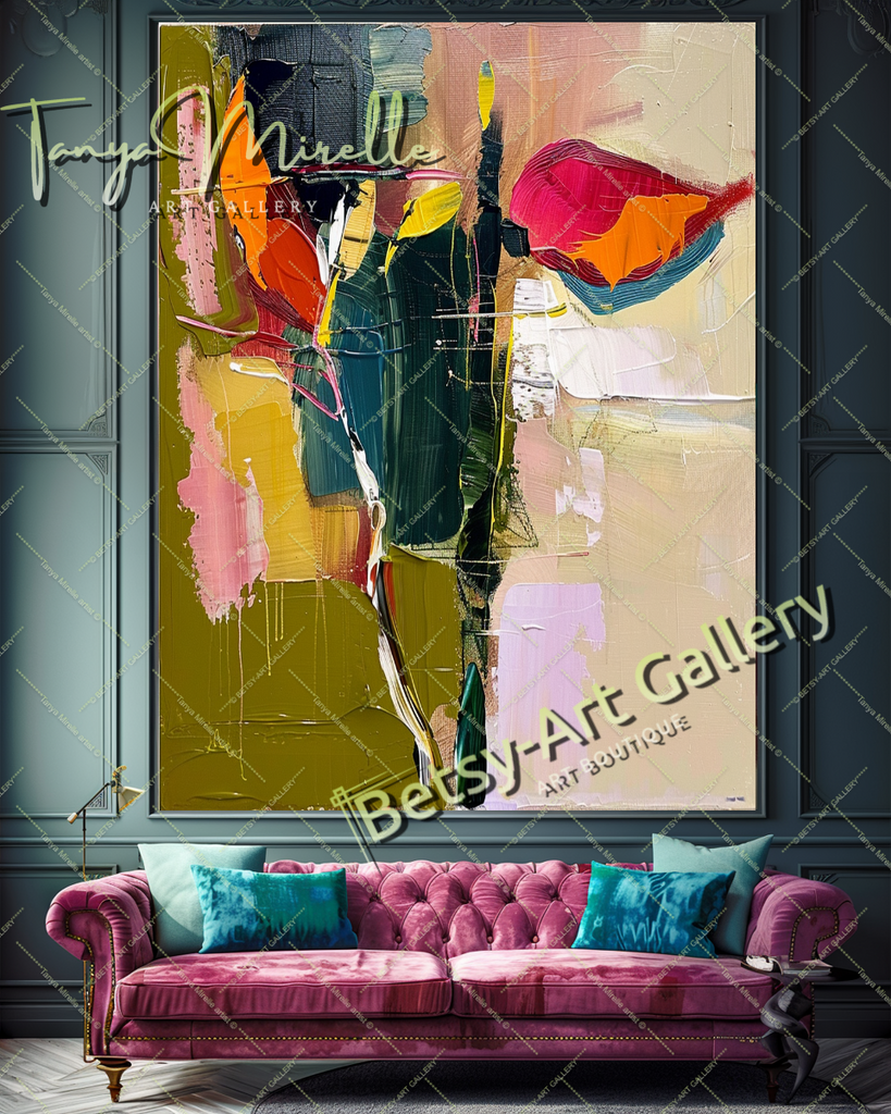 Luxury Abstract Oil Painting, Original Canvas Artwork #191 – Large – Oil on Canvas – {{ product.title }} canvas artwork by Tanya Mirelle – modern wall decor – original artwork for home, living room, office, or gallery – original artwork by BETSY-ART GALLERY