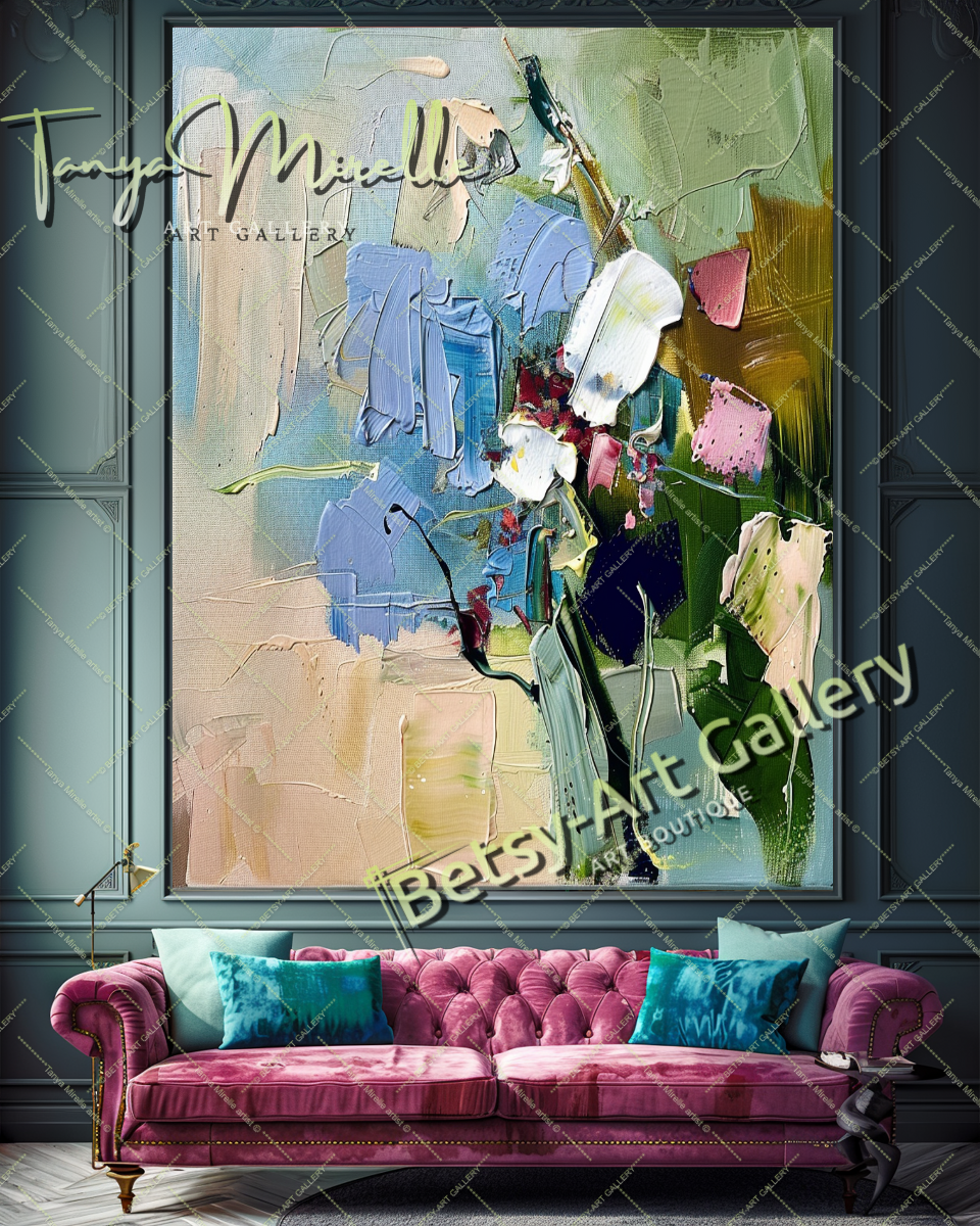 Hand-Painted Impasto Flower Canvas Wall Art #179