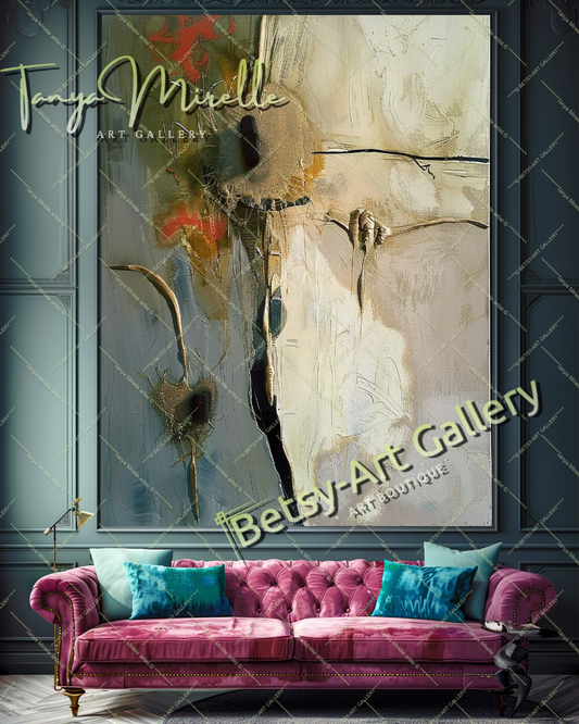 Elegant Abstract Oil Painting for Interior Design #182