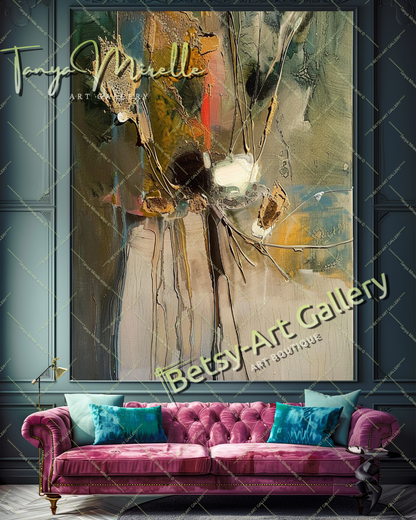 Elegant Abstract Oil Painting for Interior Design #182