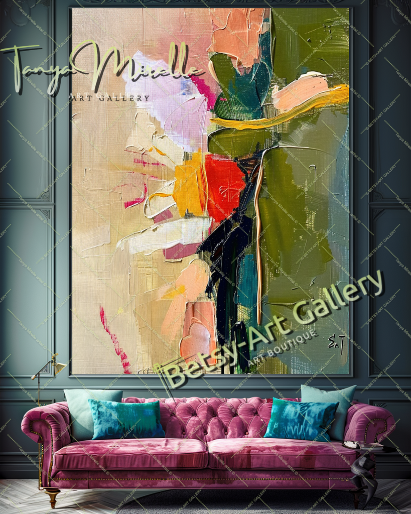 Luxury Abstract Oil Painting, Original Canvas Artwork #191 – Large – Oil on Canvas – {{ product.title }} canvas artwork by Tanya Mirelle – modern wall decor – original artwork for home, living room, office, or gallery – original artwork by BETSY-ART GALLERY