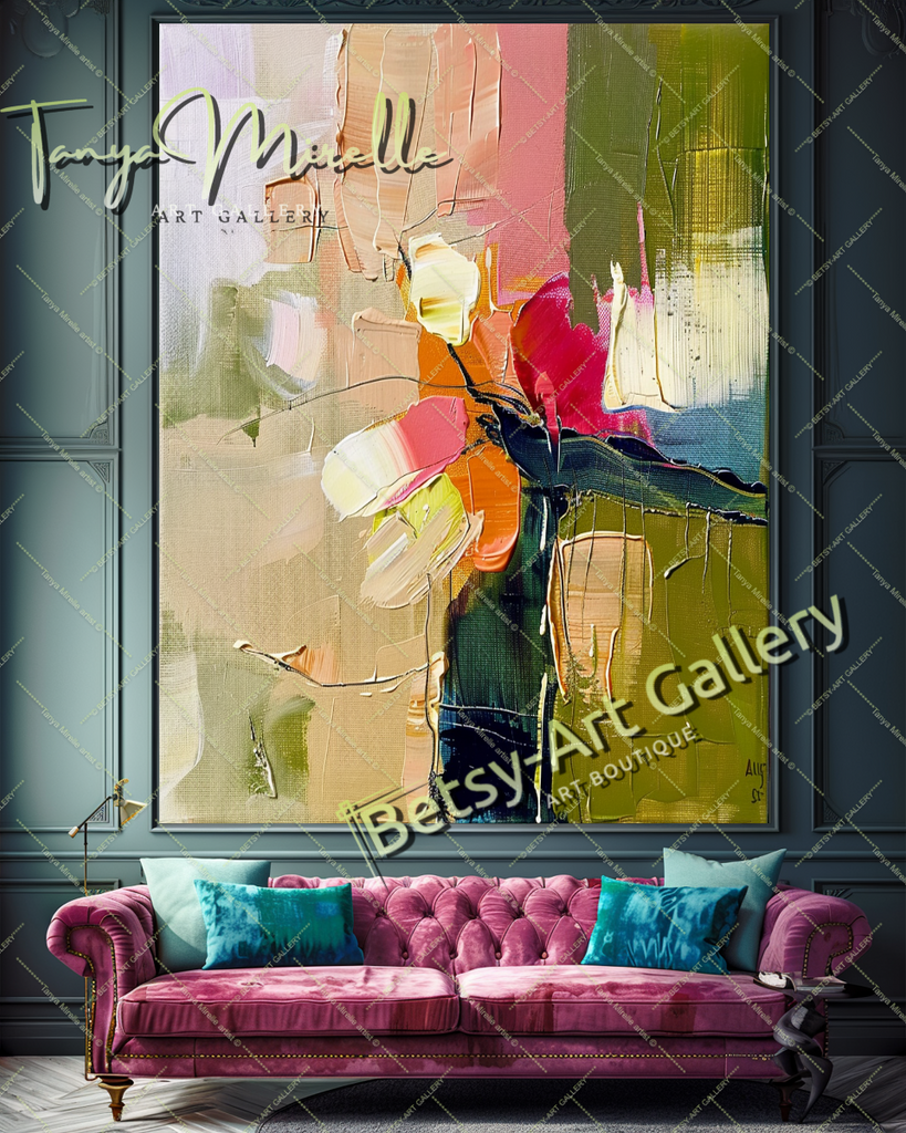 Luxury Abstract Oil Painting, Original Canvas Artwork #191 – Large – Oil on Canvas – {{ product.title }} canvas artwork by Tanya Mirelle – modern wall decor – original artwork for home, living room, office, or gallery – original artwork by BETSY-ART GALLERY