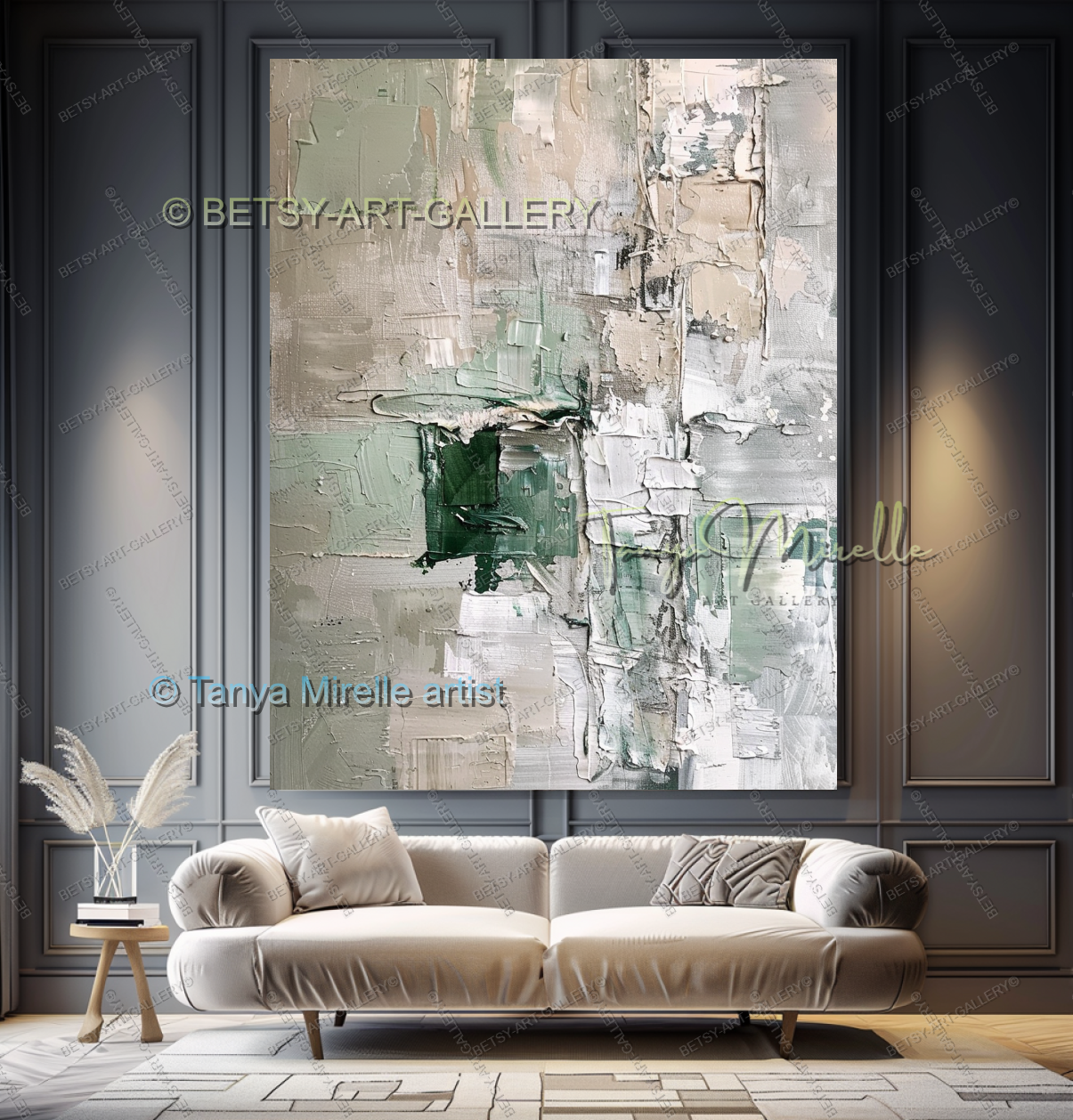 Serene Neutral Painting - Large Modern Abstract Impasto Painting