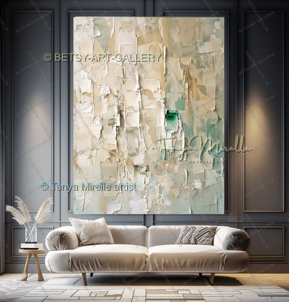 Soft Beige Composition – Handcrafted Impasto Oil Canvas