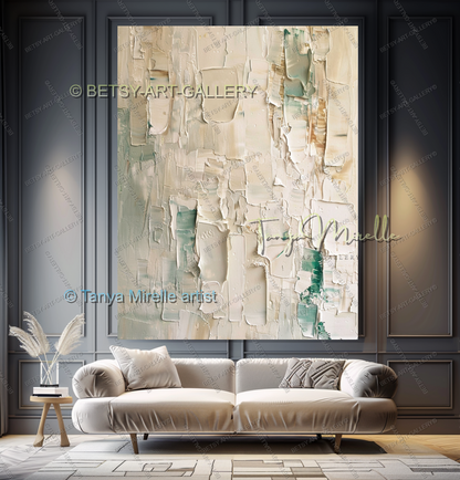 Soft Beige Composition – Handcrafted Impasto Oil Canvas