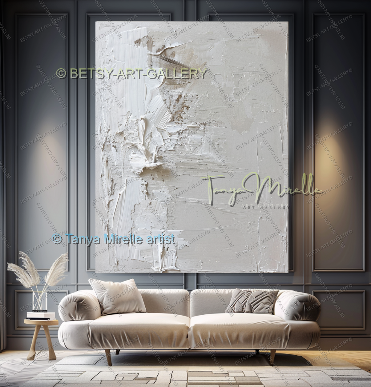Luxury Minimalist Textured Abstract Canvas Painting