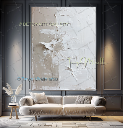Luxury Minimalist Textured Abstract Canvas Painting