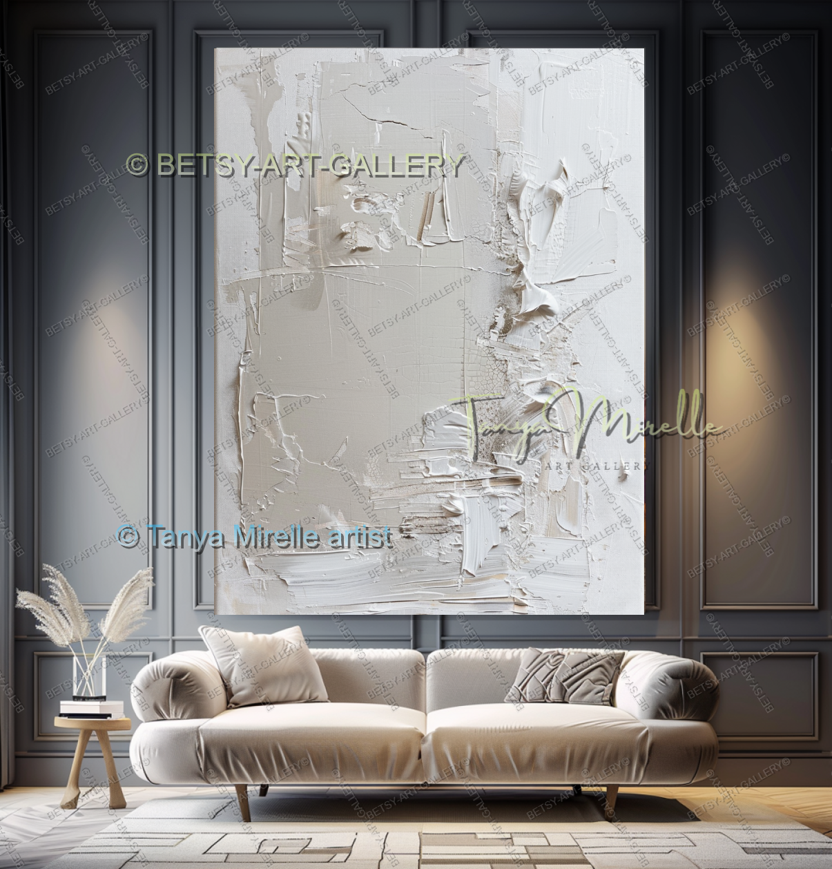 Luxury Minimalist Textured Abstract Canvas Painting