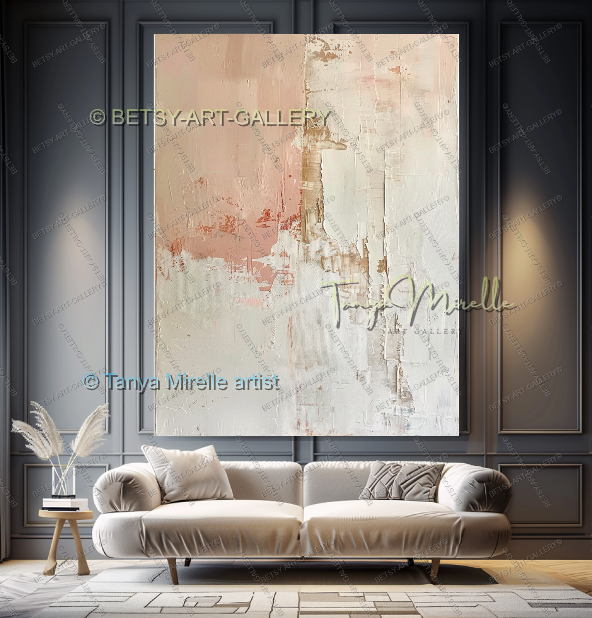 Modern Coral Statement - Elegant Abstract Canvas for Modern Homes