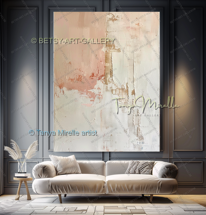 Modern Coral Statement - Elegant Abstract Canvas for Modern Homes