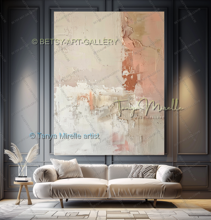 Modern Coral Statement - Elegant Abstract Canvas for Modern Homes