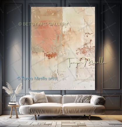 Modern Coral Statement - Elegant Abstract Canvas for Modern Homes