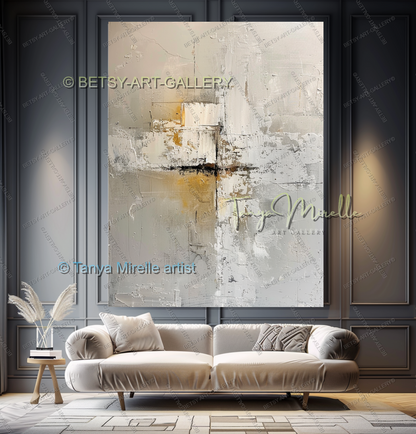 Urban Earth Abstract - ContemporaryTextured Canvas Art for Living Room
