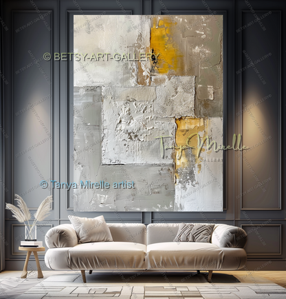 Urban Earth Abstract - ContemporaryTextured Canvas Art for Living Room