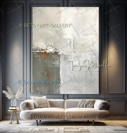 Modern Loft Painting - Abstract Textured Canvas Art for Office or Home