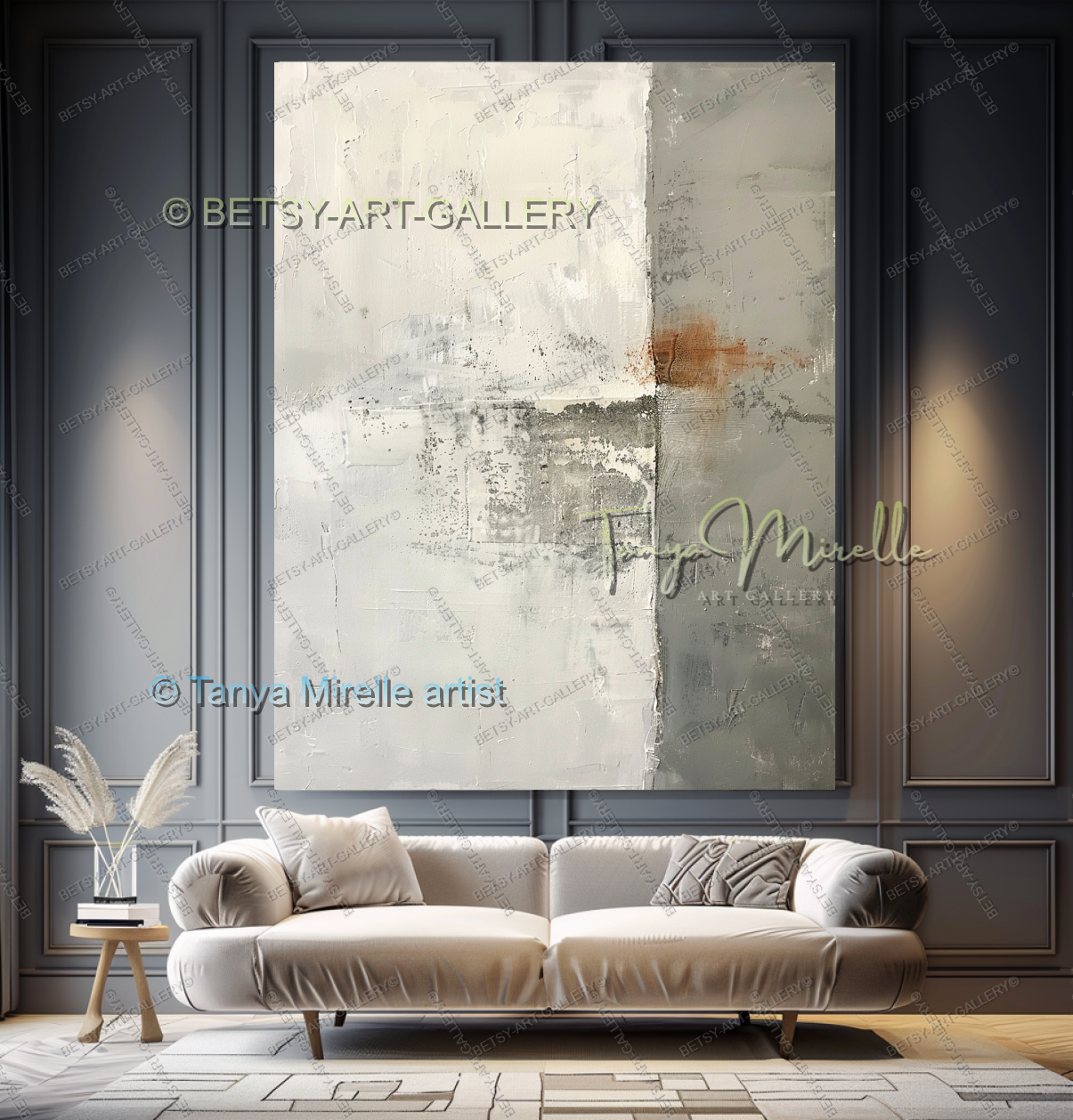 Modern Loft Painting - Abstract Textured Canvas Art for Office or Home