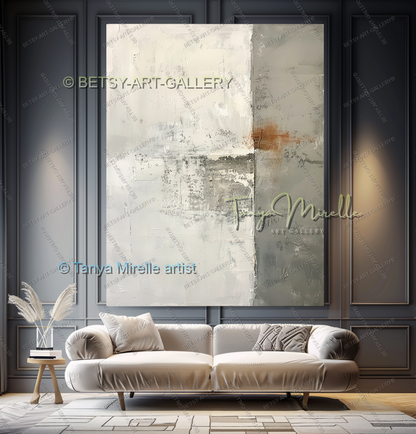 Modern Loft Painting - Abstract Textured Canvas Art for Office or Home