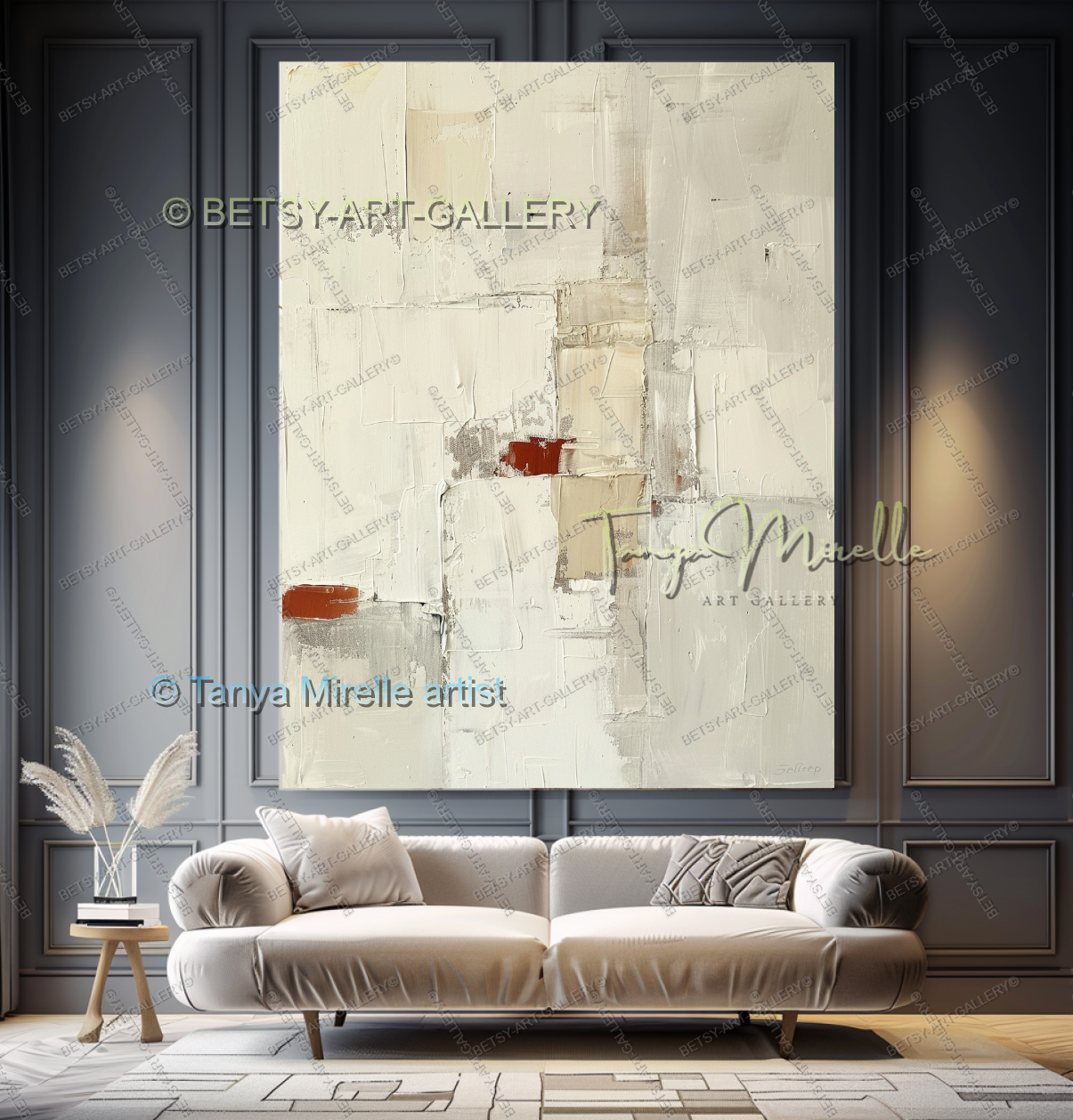 Industrial Copper Luxe - Large Modern Canvas Art for Living Room