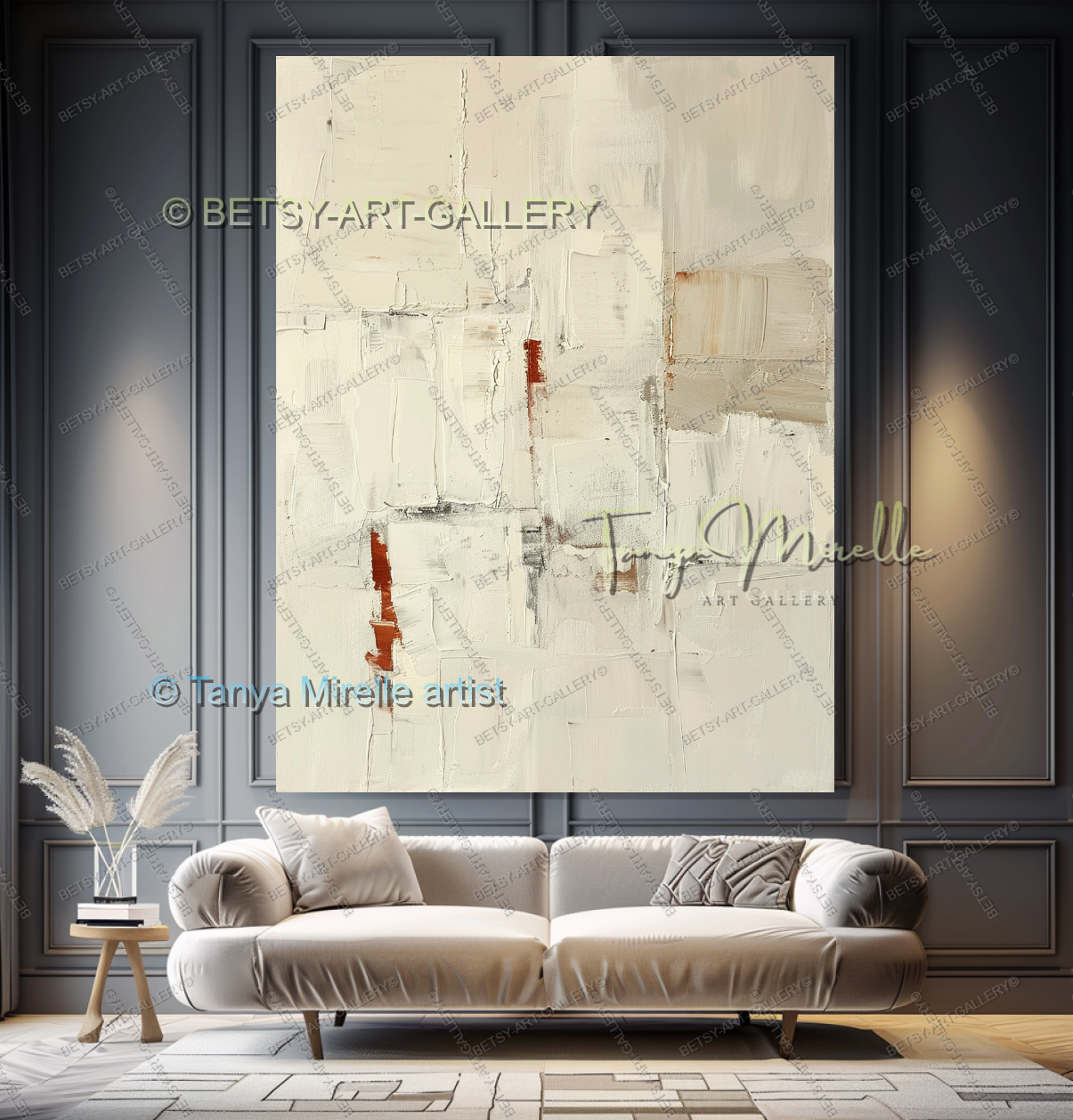 Industrial Copper Luxe - Large Modern Canvas Art for Living Room