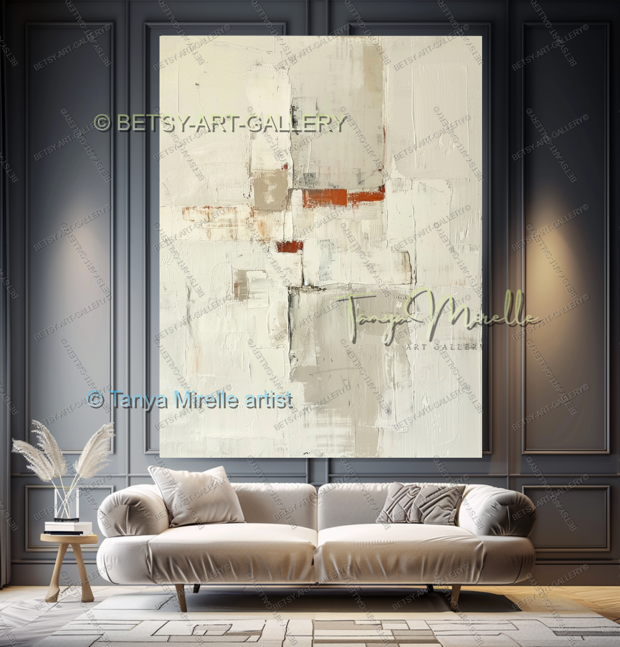 Industrial Copper Luxe - Large Modern Canvas Art for Living Room