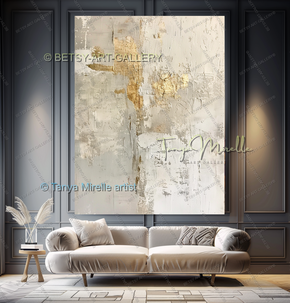Contemporary Gold Texture - Minimalist Painting for Modern Homes