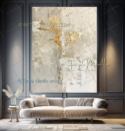 Contemporary Gold Texture - Minimalist Painting for Modern Homes