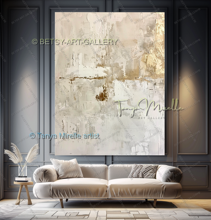 Sand and Gold Composition – Large Modern Textured Painting on Canvas
