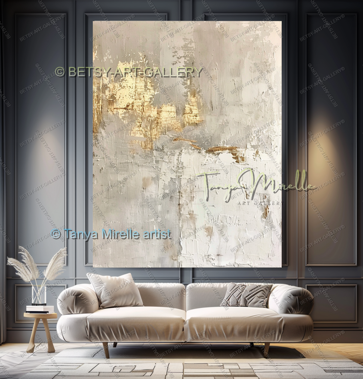 Contemporary Gold Texture - Minimalist Painting for Modern Homes