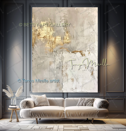 Contemporary Gold Texture - Minimalist Painting for Modern Homes