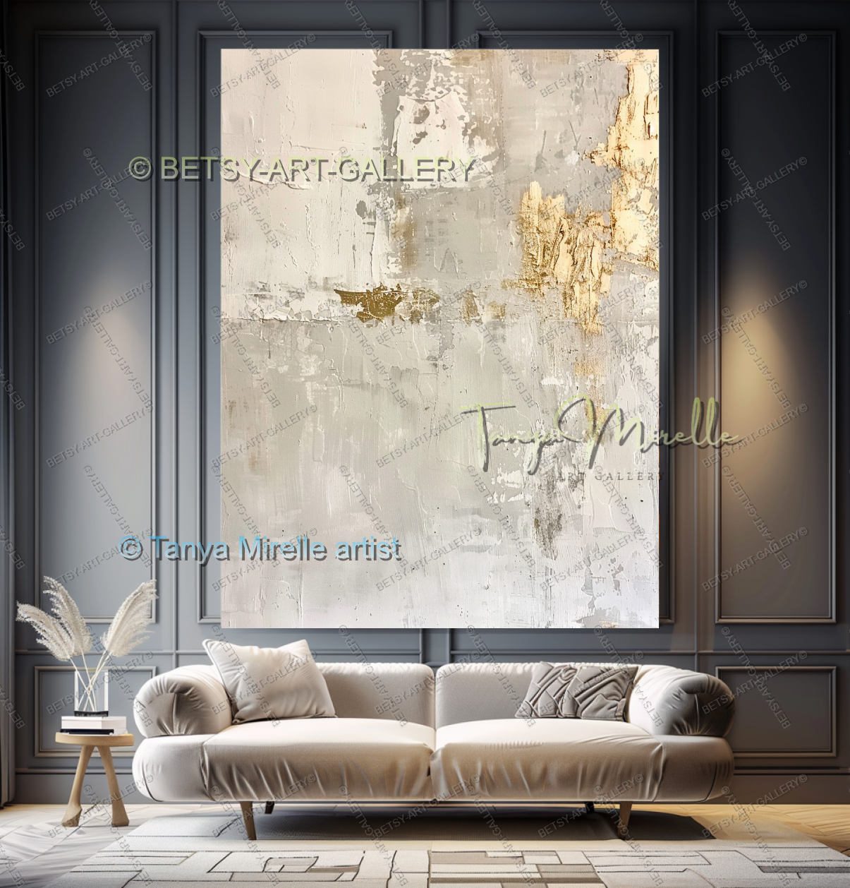 Contemporary Gold Texture - Minimalist Painting for Modern Homes
