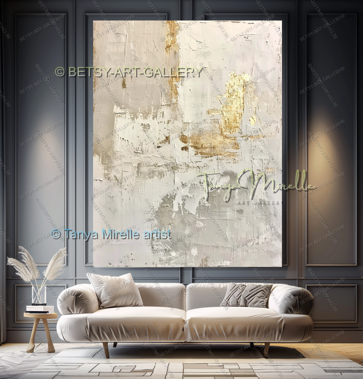 Contemporary Gold Texture - Minimalist Painting for Modern Homes