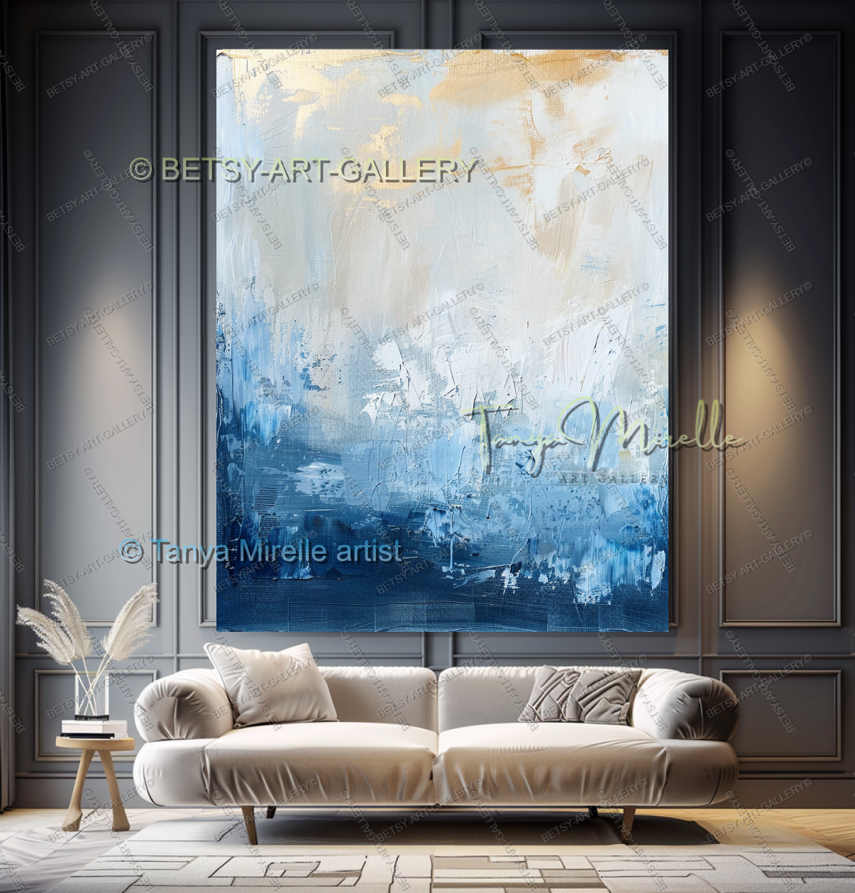 Urban Blue Abstract – Large Modern Wall Art Decor