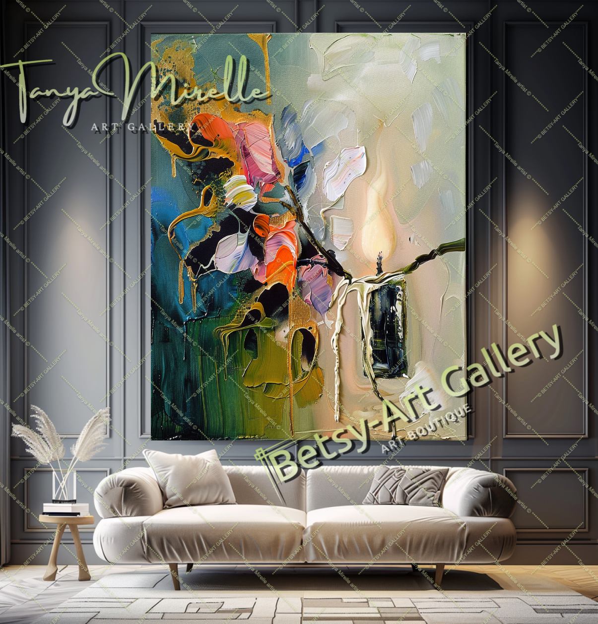Impressionist Abstract Art, Original Oil Painting #178