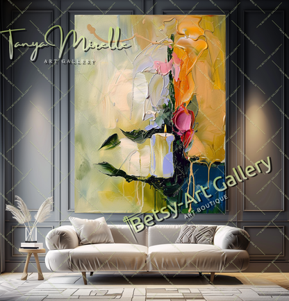 Impressionist Abstract Art, Original Oil Painting #178