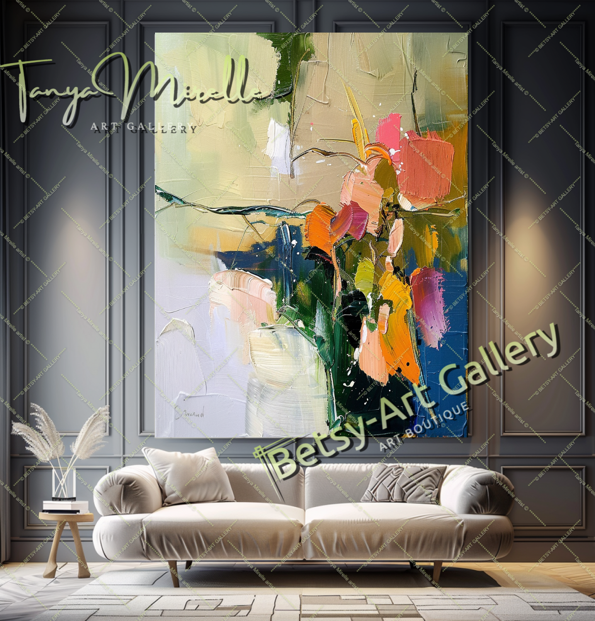 Impressionist Abstract Art, Original Oil Painting #178