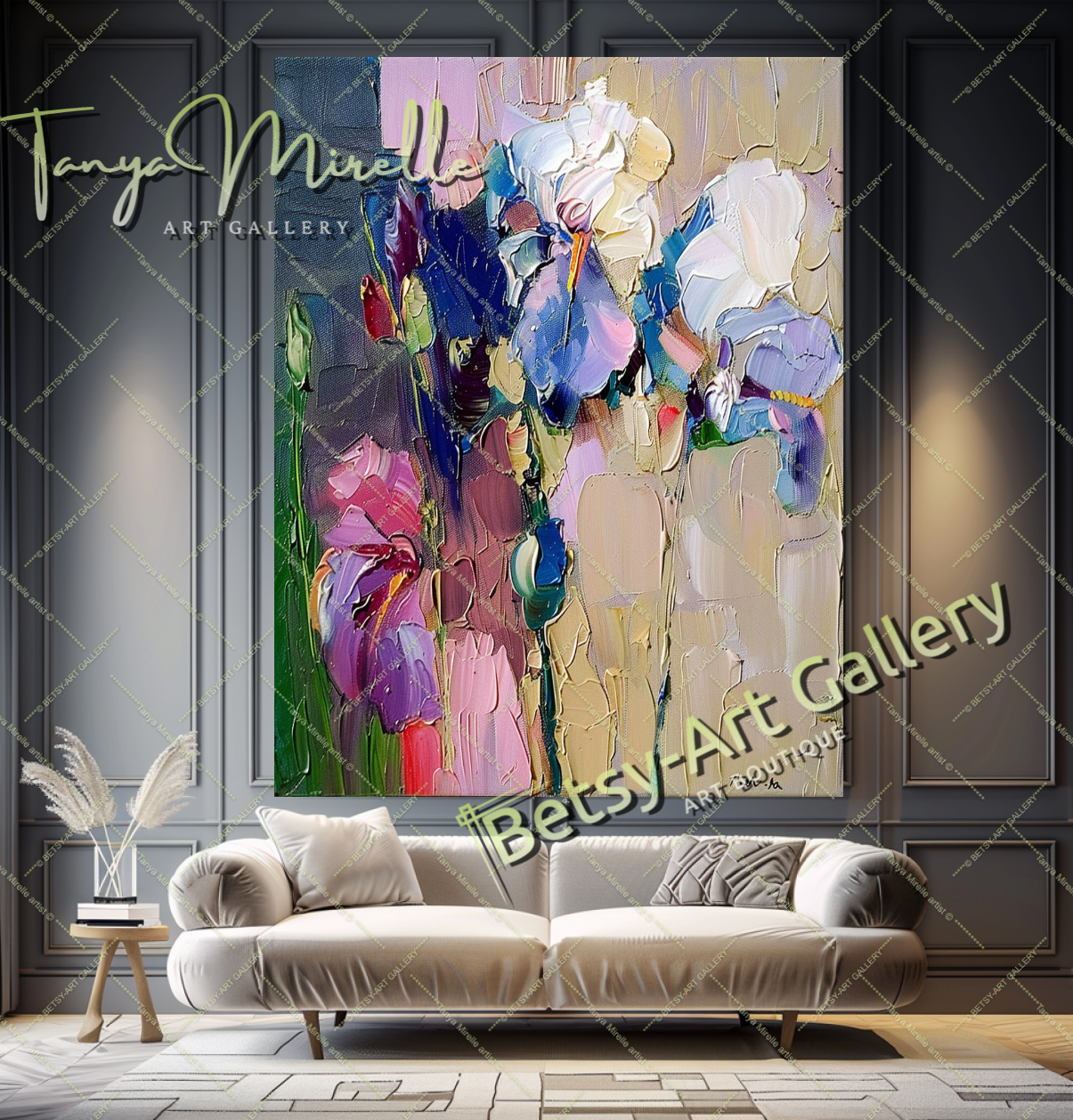 Colorful Bouquet Abstract Impasto Wall Art #181