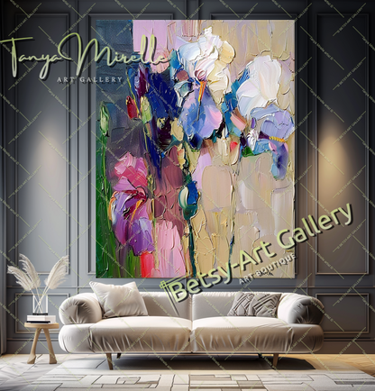 Colorful Bouquet Abstract Impasto Wall Art #181