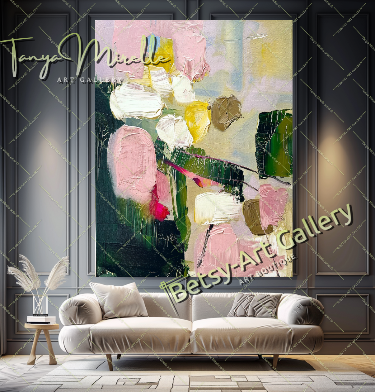 {{ product.title }} canvas artwork by Tanya Mirelle – modern wall decor – original artwork for home, living room, office, or gallery