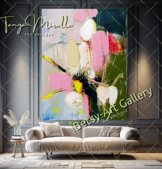 Modern Abstract Wall Art, Oil Impasto Painting #190