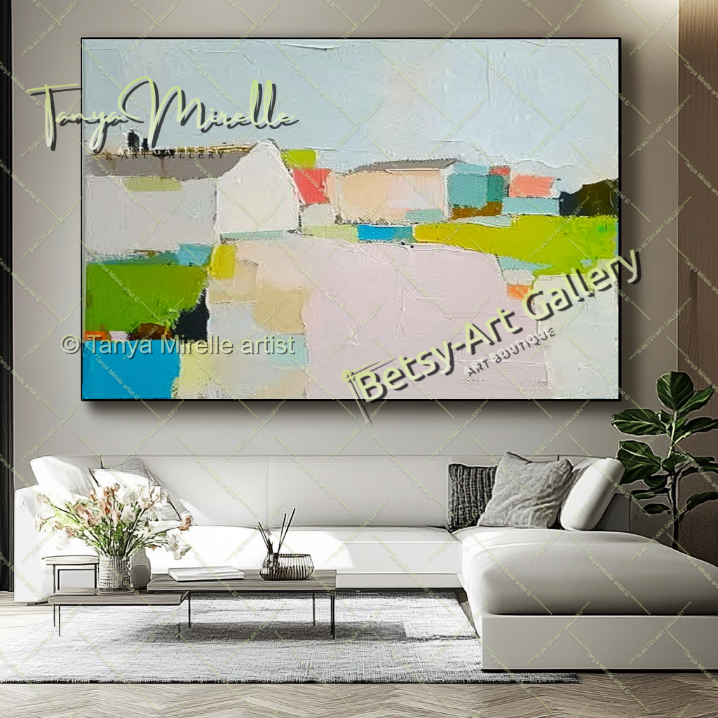 Minimalist Landscape Artwork – Impasto Abstract Painting