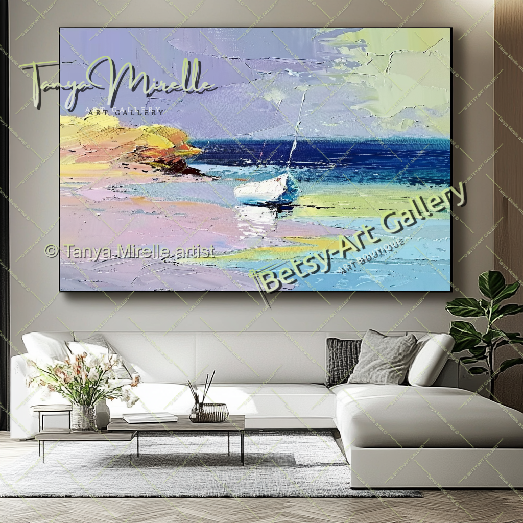 Seashore Painting – Large Textured Artwork for Contemporary Spaces