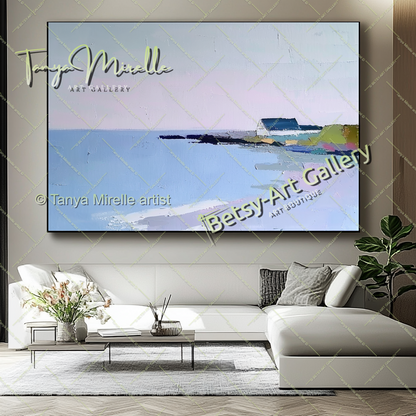 Minimalst Seascape Abstract Painting - Modern Wall Art