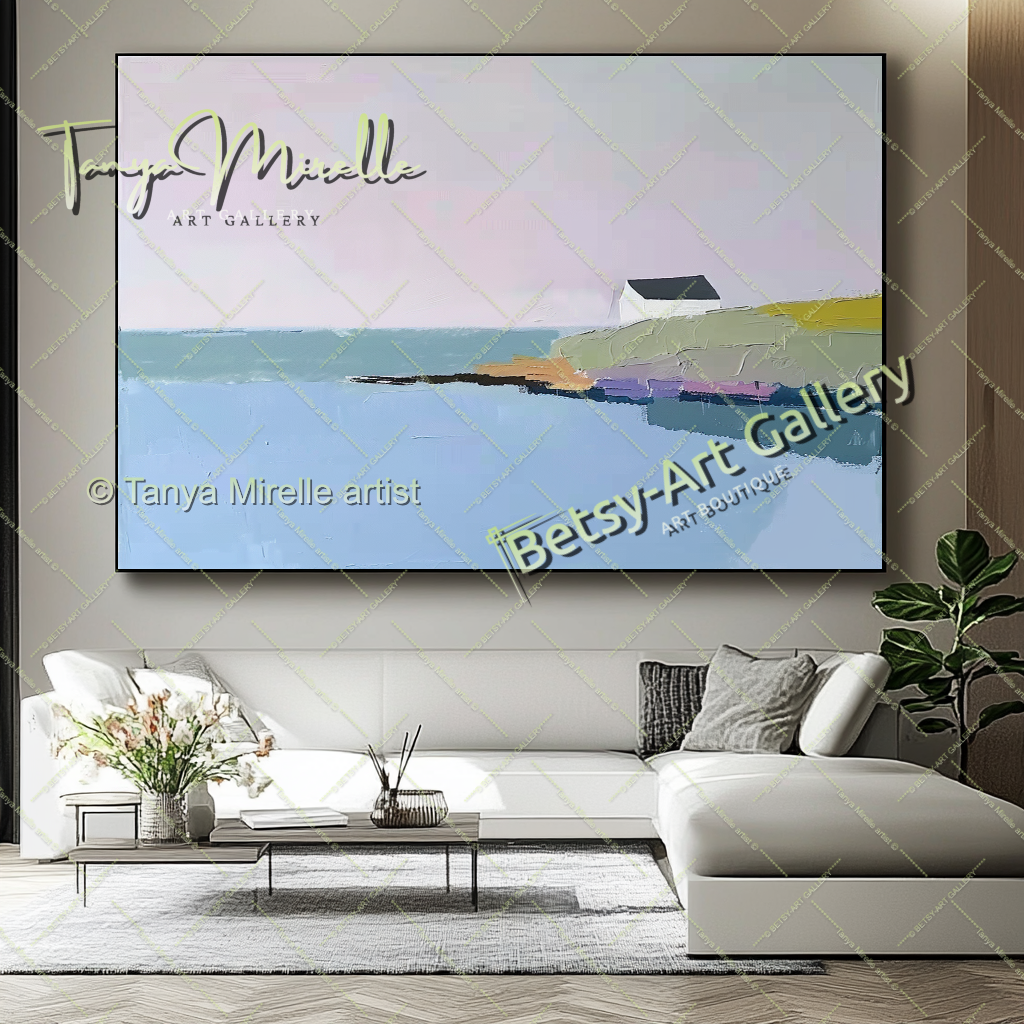 Minimalst Seascape Abstract Painting - Modern Wall Art